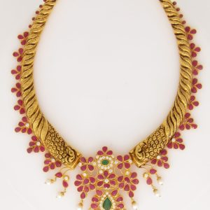 22KT Gemstone Necklace MJ: 7282021118